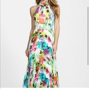 Eliza J floral halter maxi dress